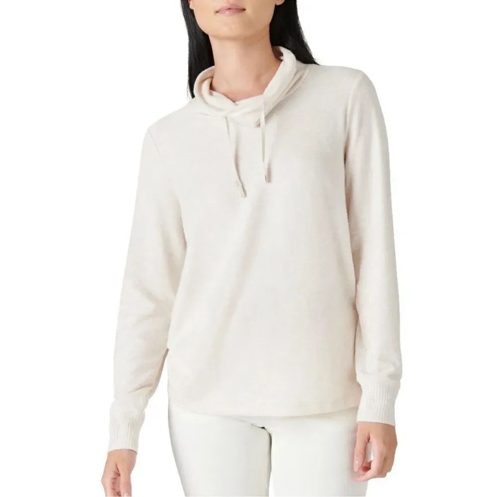 Lucky Brand XXL Cream Cloud Soft Knit Funnel Neck Relaxed Pullover Sweater